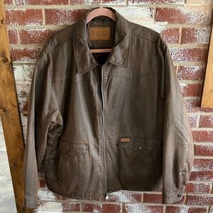VTG Outback Trading Mens XL Landsman Waxed Canvas Jacket Western Aztec Lined